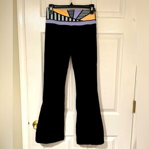 lululemon athletica Black Flare Pants with Geometric Waistband
